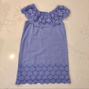 Cat & Jack Periwinkle Eyelet Cold Shoulder dress